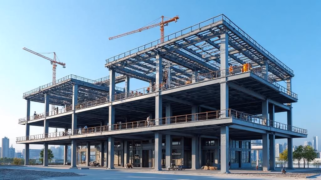 Structure métallique d’un bâtiment à étages
